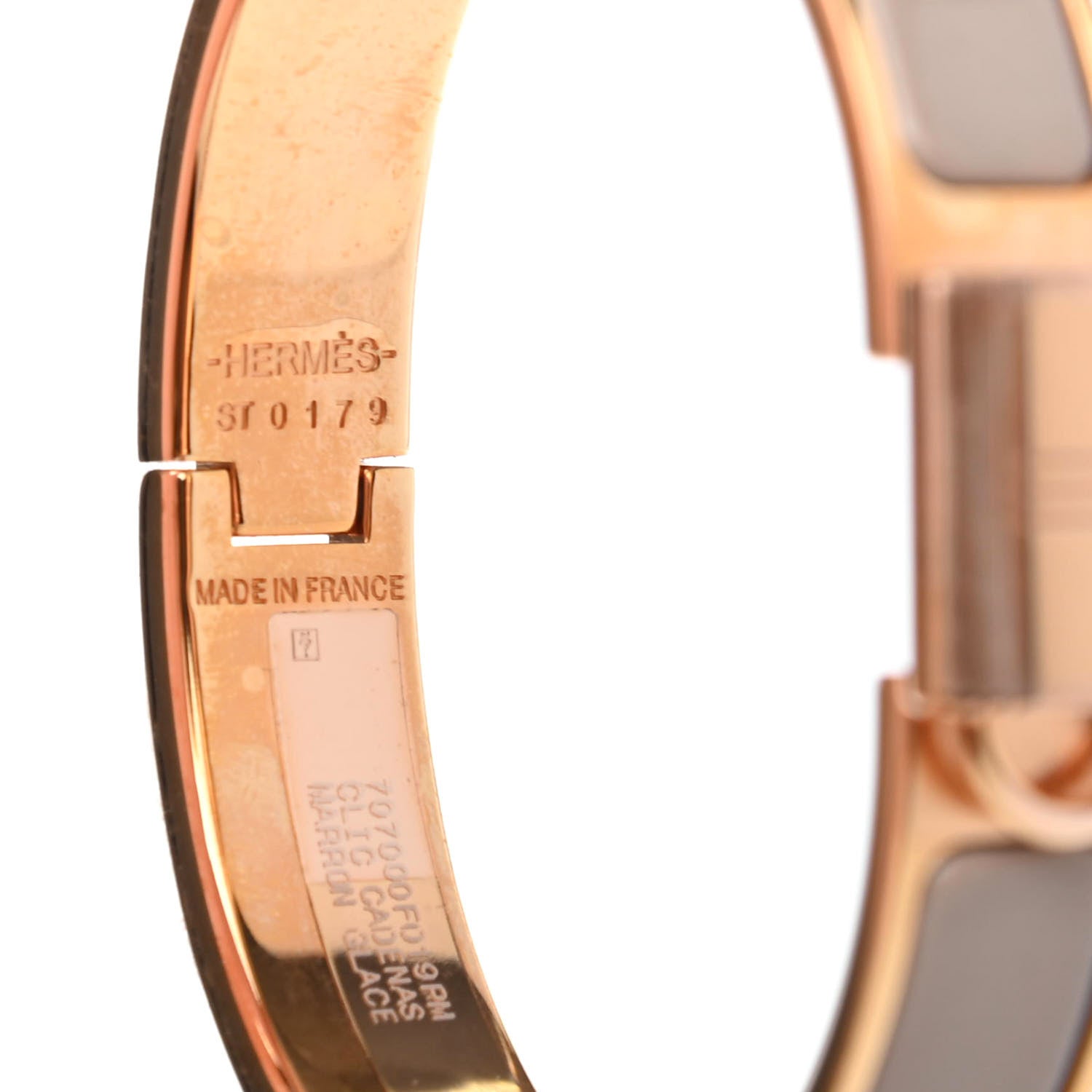 Hermes Enamel Narrow Clic Cadenas Bracelet PM Marron Glace 4 of 5
