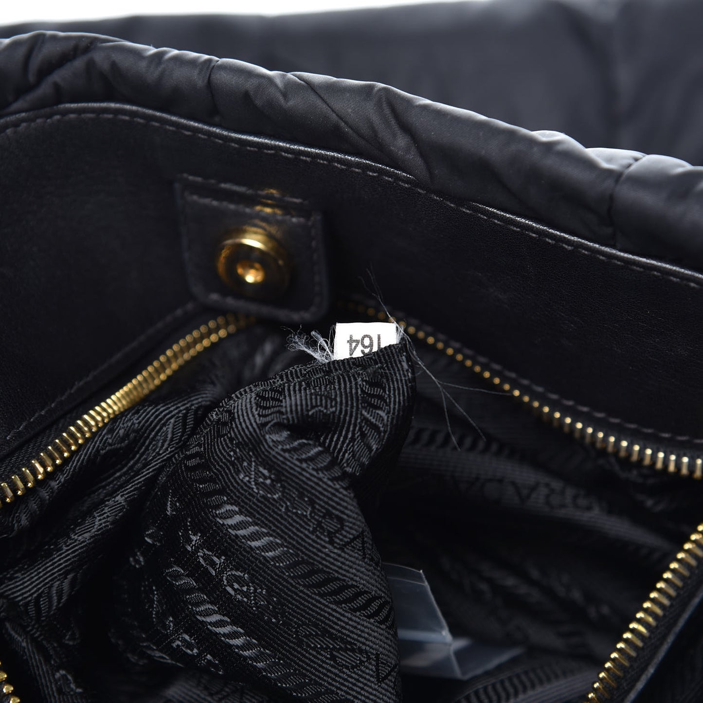 Tessuto Nylon Chevron Quilted Tote Black