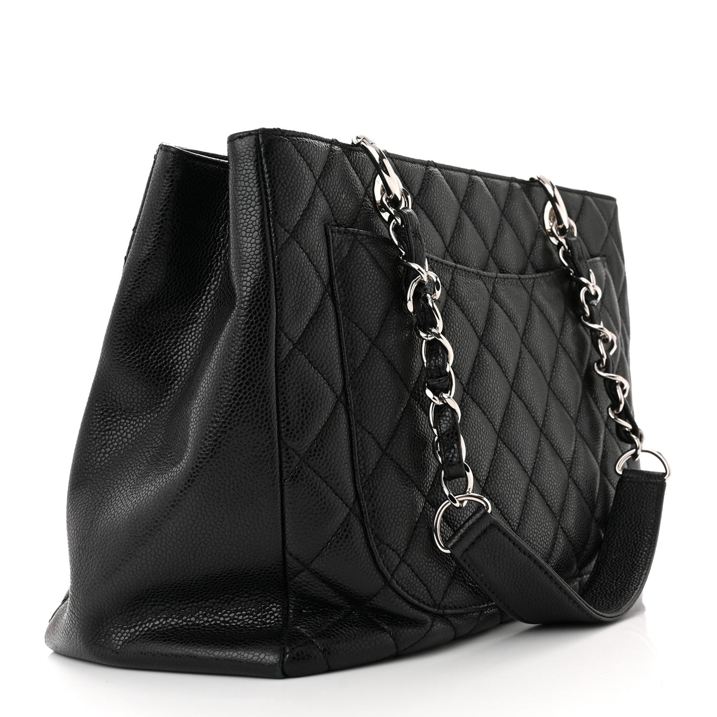 Caviar Quilted Grand Shopping Tote GST Black