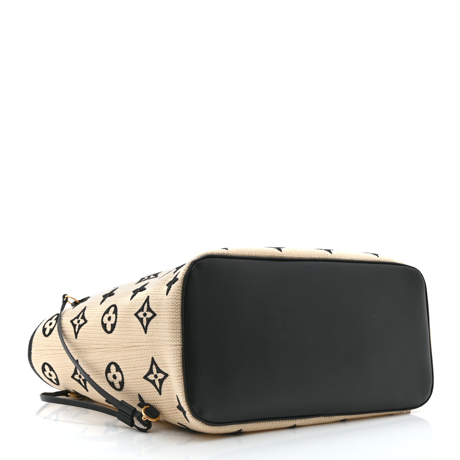 Louis Vuitton Cotton Monogram Embroidered Neverfull MM Beige Black Beige Black 5 of 10