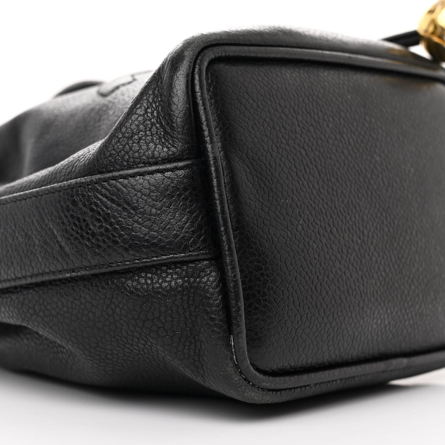 Caviar CC Chain Mini Drawstring Bag Black