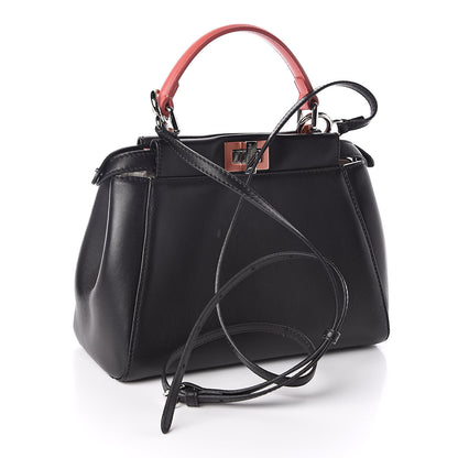 Fendi Nappa Colorblock Mini Peekaboo Iconic Satchel Black White Ecstasy 3 of 10