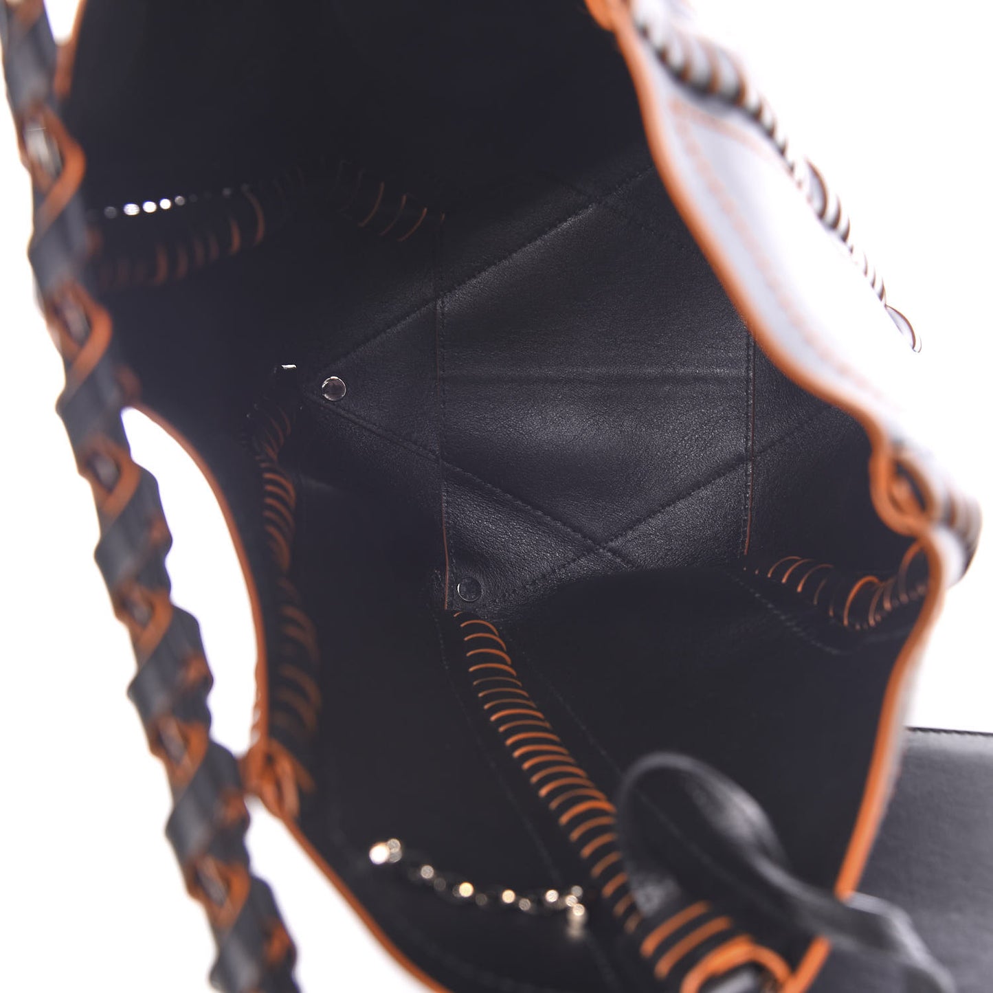 Calfskin Large Hex Bucket Black