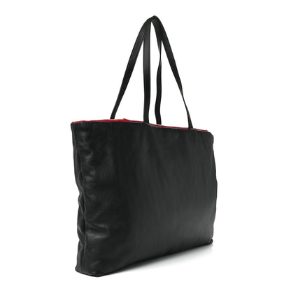 Mansur Gavriel Calfskin Reversible Pillow Tote Black Flamma 3 of 12