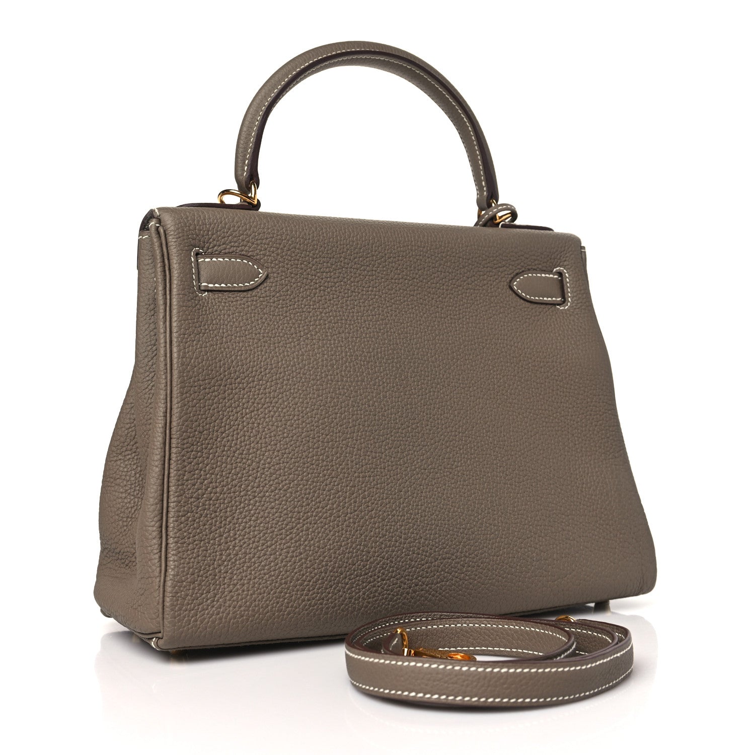 Hermes Taurillon Clemence Kelly Retourne 28 Etoupe 3 of 11