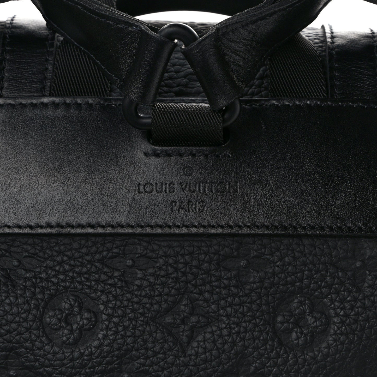 LOUIS VUITTON Taurillon Monogram Christopher MM Backpack Black