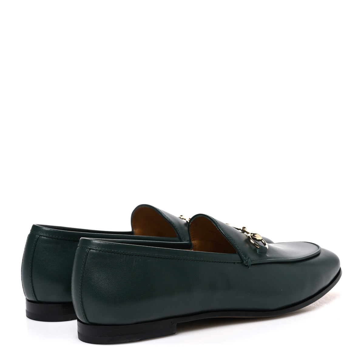 Gucci Calfskin Womens Jordaan Loafers 38 Green 5 of 11