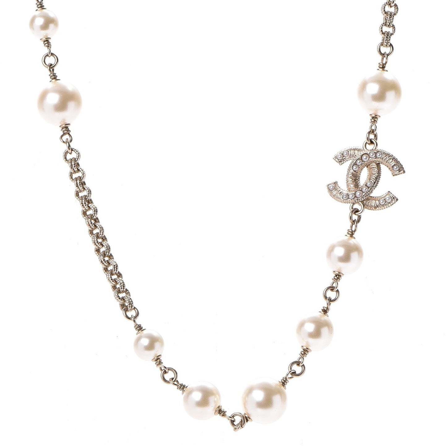 Irregular Pearl CC Short Necklace Gold