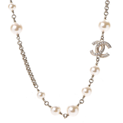 Chanel Irregular Pearl CC Short Necklace Gold 1 of 7