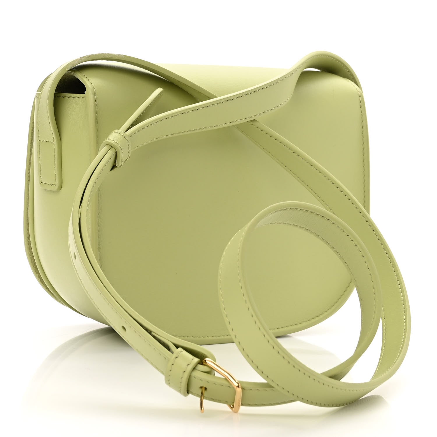 Celine Smooth Calfskin Cuir Triomphe Folco Crossbody Bag Light Jade 3 of 11