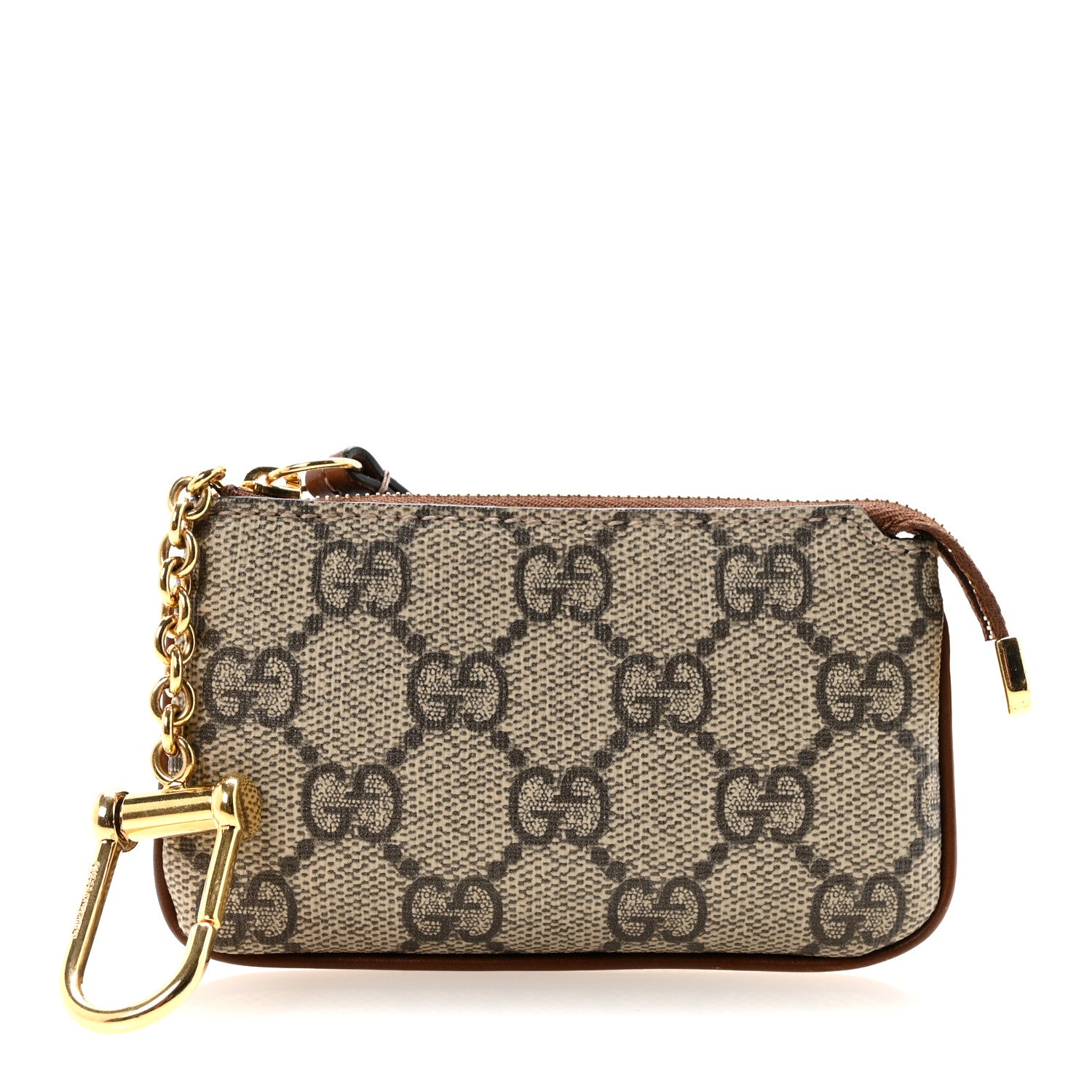 Gucci GG Supreme Monogram Key Case Beige Ebony Cuir 1 of 8