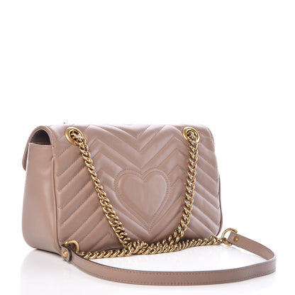 Gucci Calfskin Matelasse Small GG Marmont Shoulder Bag Porcelain Rose 3 of 10
