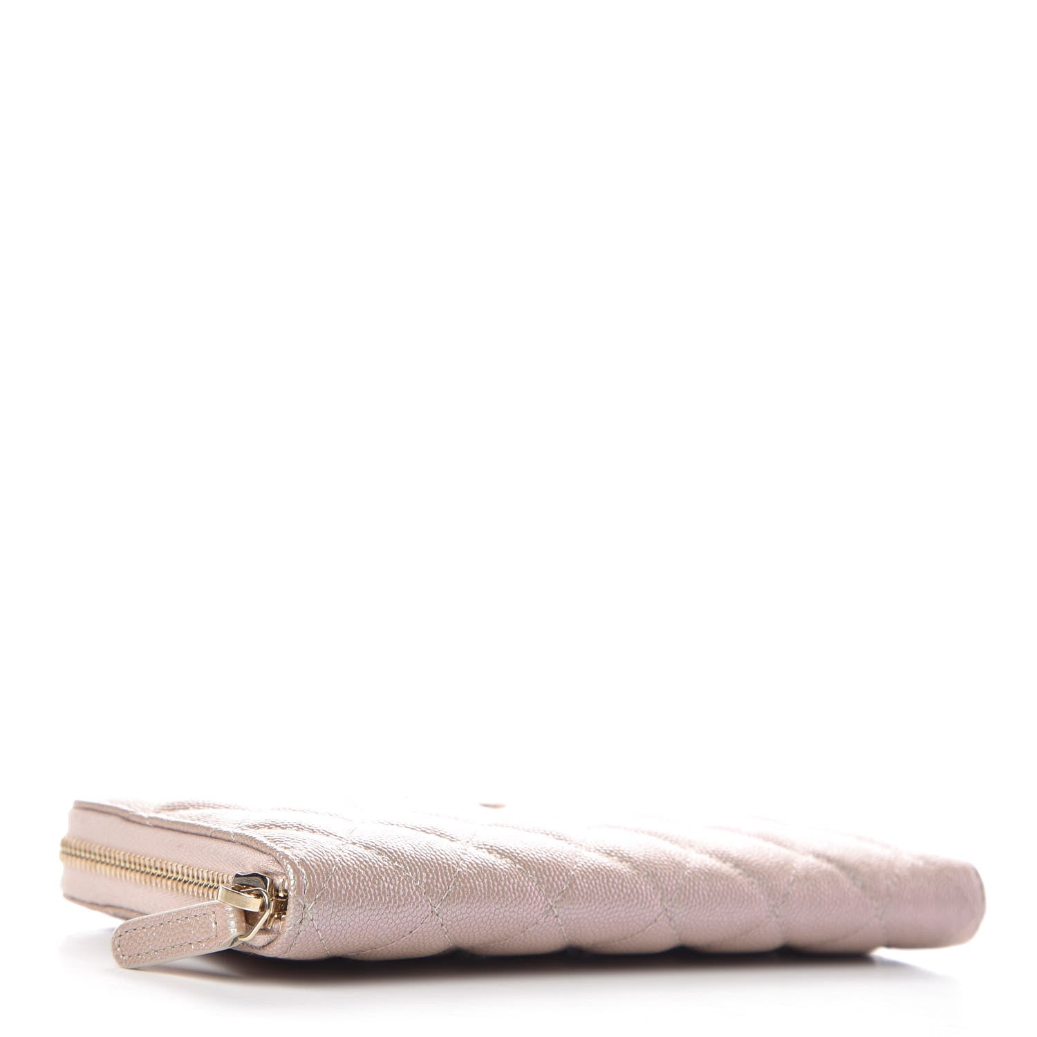 Chanel Iridescent Caviar Quilted Long Zip Around Wallet Beige 4 of 9