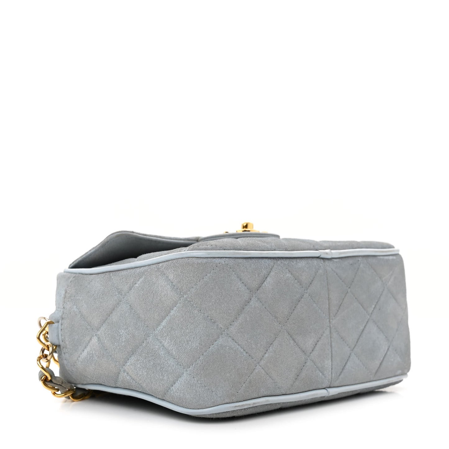 Suede Quilted CC Tassel Camera Case Light Blue