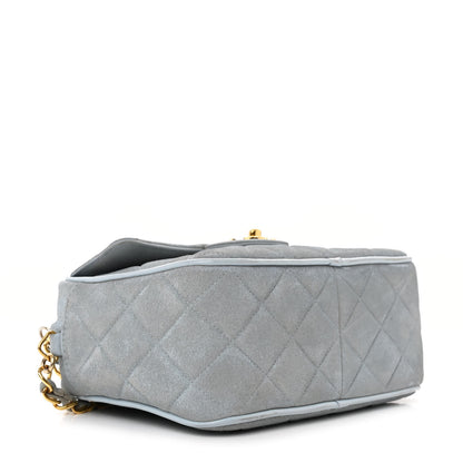 Chanel Suede Quilted CC Tassel Camera Case Light Blue 4 of 12