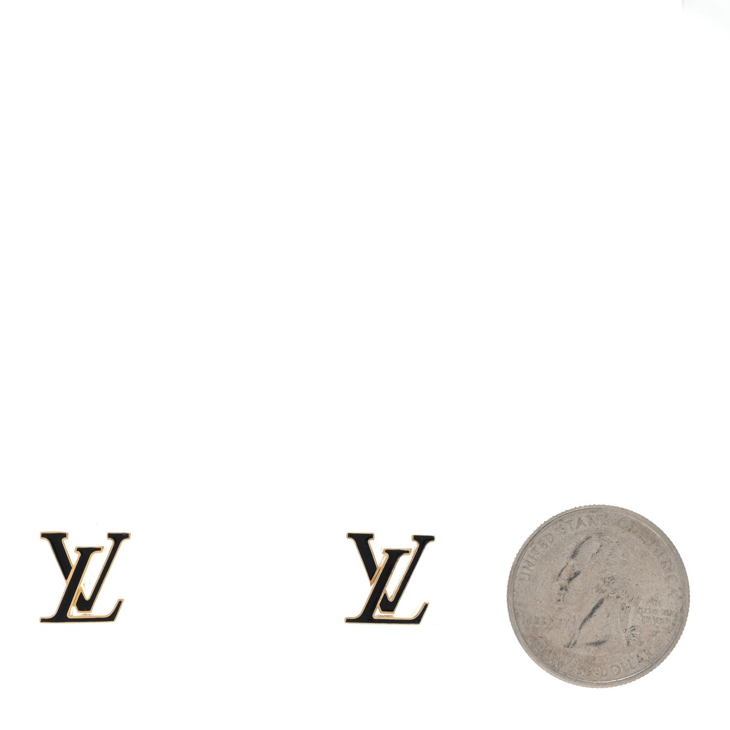 Louis Vuitton Metal Enamel LV Iconic Earrings Gold 2 of 4