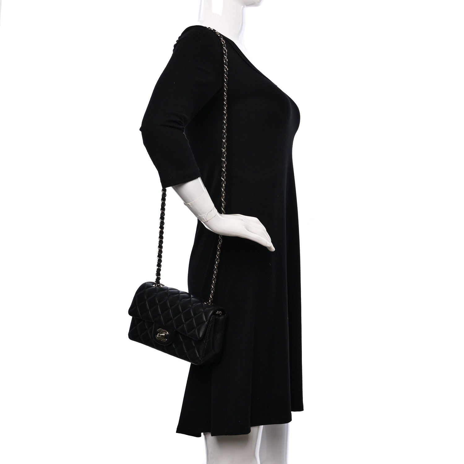Chanel Lambskin Quilted Mini Rectangular Flap Black 2 of 11