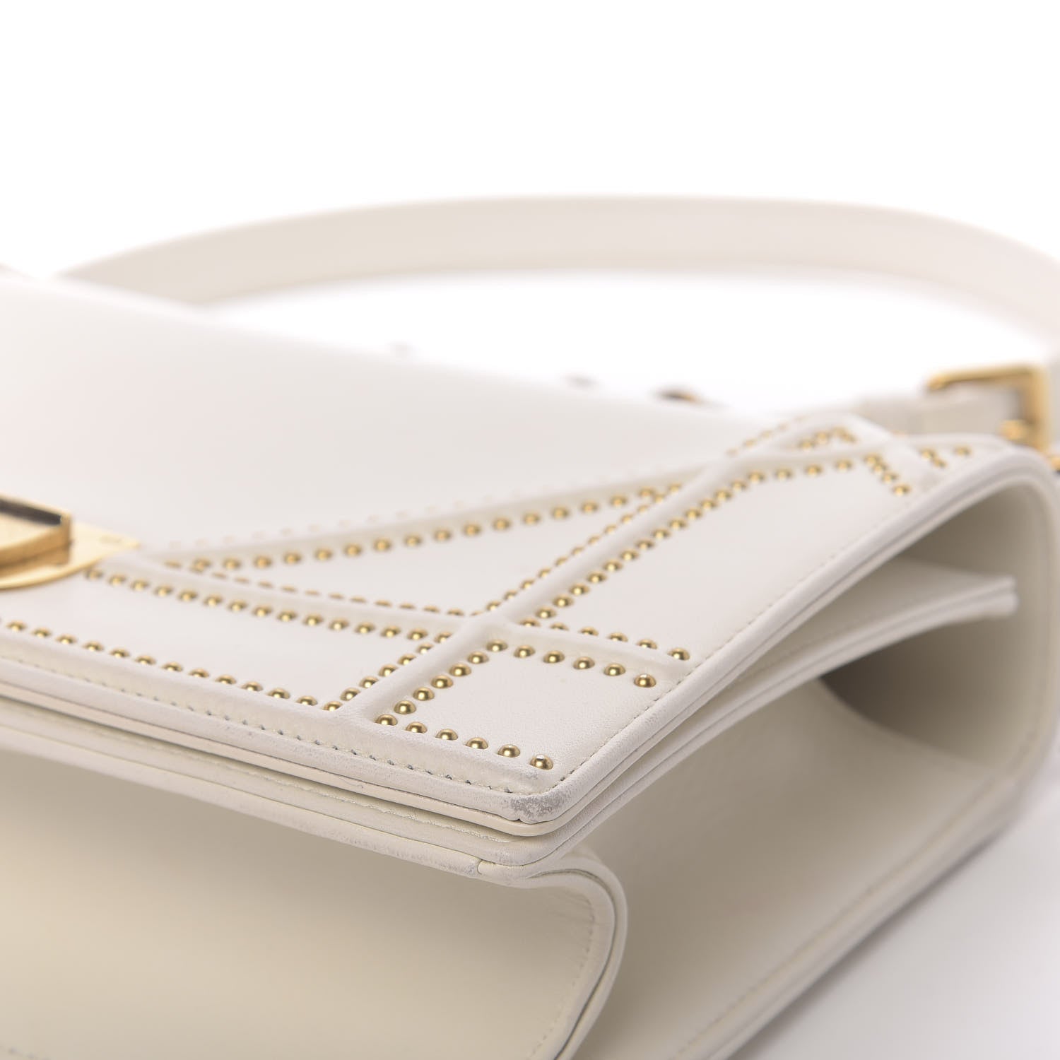 Christian Dior Lambskin Studded Medium Diorama Flap Bag Latte 9 of 16
