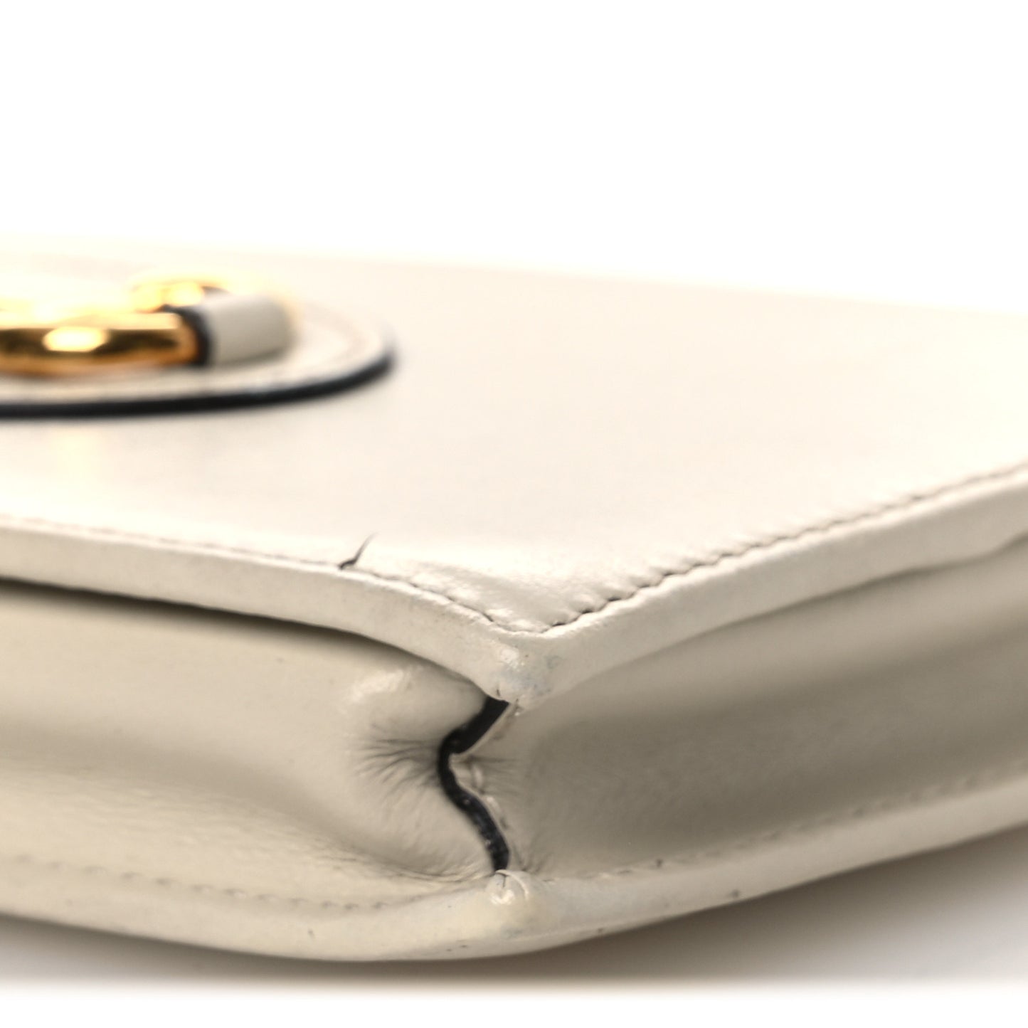 Boarded Plutone Calfskin Horsebit 1955 Wallet On Chain Mystic White