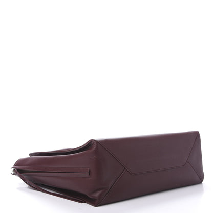 Balenciaga Calfskin Blackout Hardware Perforated Papier B4 Tote Burgundy 4 of 9