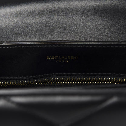 Saint Laurent Calfskin Y Quilted Monogram Toy Loulou Crossbody Bag Black 9 of 12