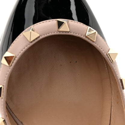Valentino Garavani Patent Nappa Rockstud Half D'Orsay Slingback 50mm Pumps 38.5 Black Poudre 10 of 12