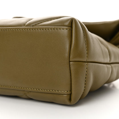 Saint Laurent Lambskin Quilted Toy Loulou Puffer Monogram Chain Satchel Hazel Green 9 of 12
