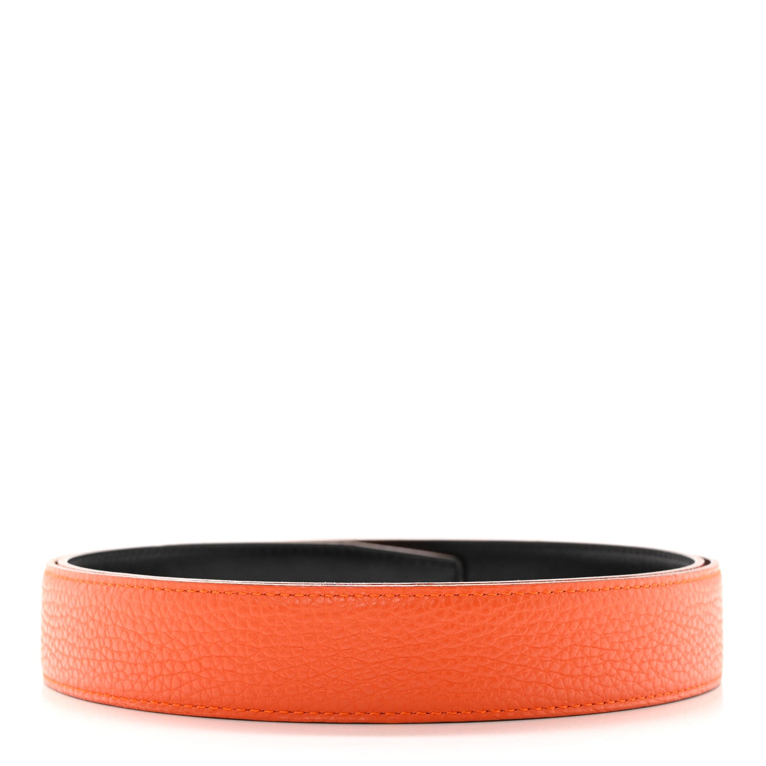 Hermes Box Togo 32mm Belt Strap 100 40 Black Orange 2 of 8