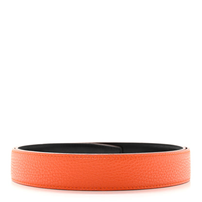 Hermes Box Togo 32mm Belt Strap 100 40 Black Orange 2 of 8