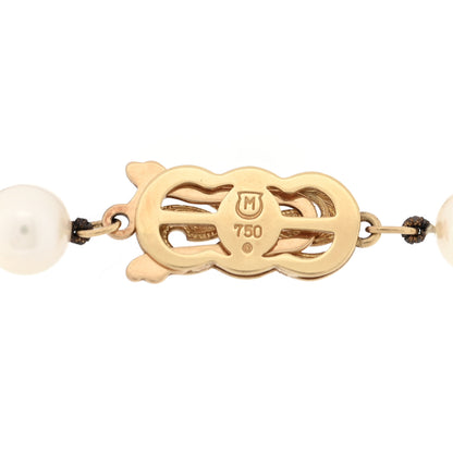 Mikimoto 18K Yellow Gold Akoya Cultured Pearl 6.5-7mm Strand Bracelet 3 of 3