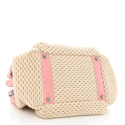 Chanel Canvas Woven Lambskin Lax Accordion Hobo Pink 4 of 9