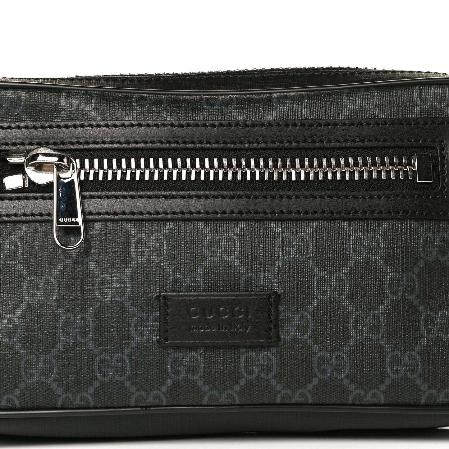 Soft GG Supreme Monogram Web Belt Bag Black Grey