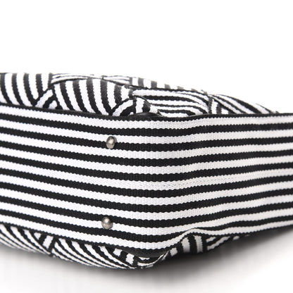 Chanel Woven Canvas Large Easy Shopping Tote Black White 8 of 10