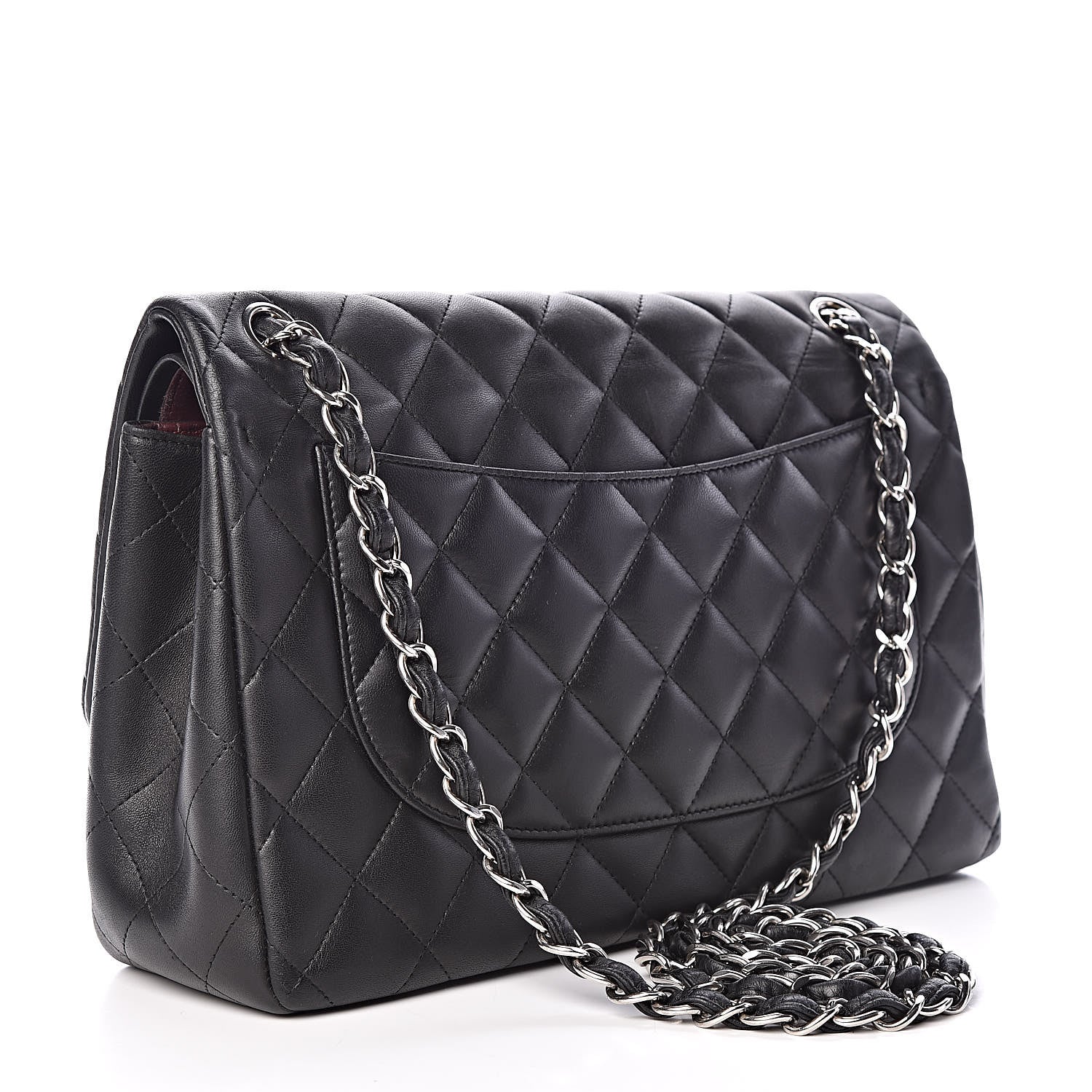 Chanel Lambskin Quilted Jumbo Double Flap Black 4 of 11