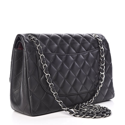 Chanel Lambskin Quilted Jumbo Double Flap Black 4 of 11