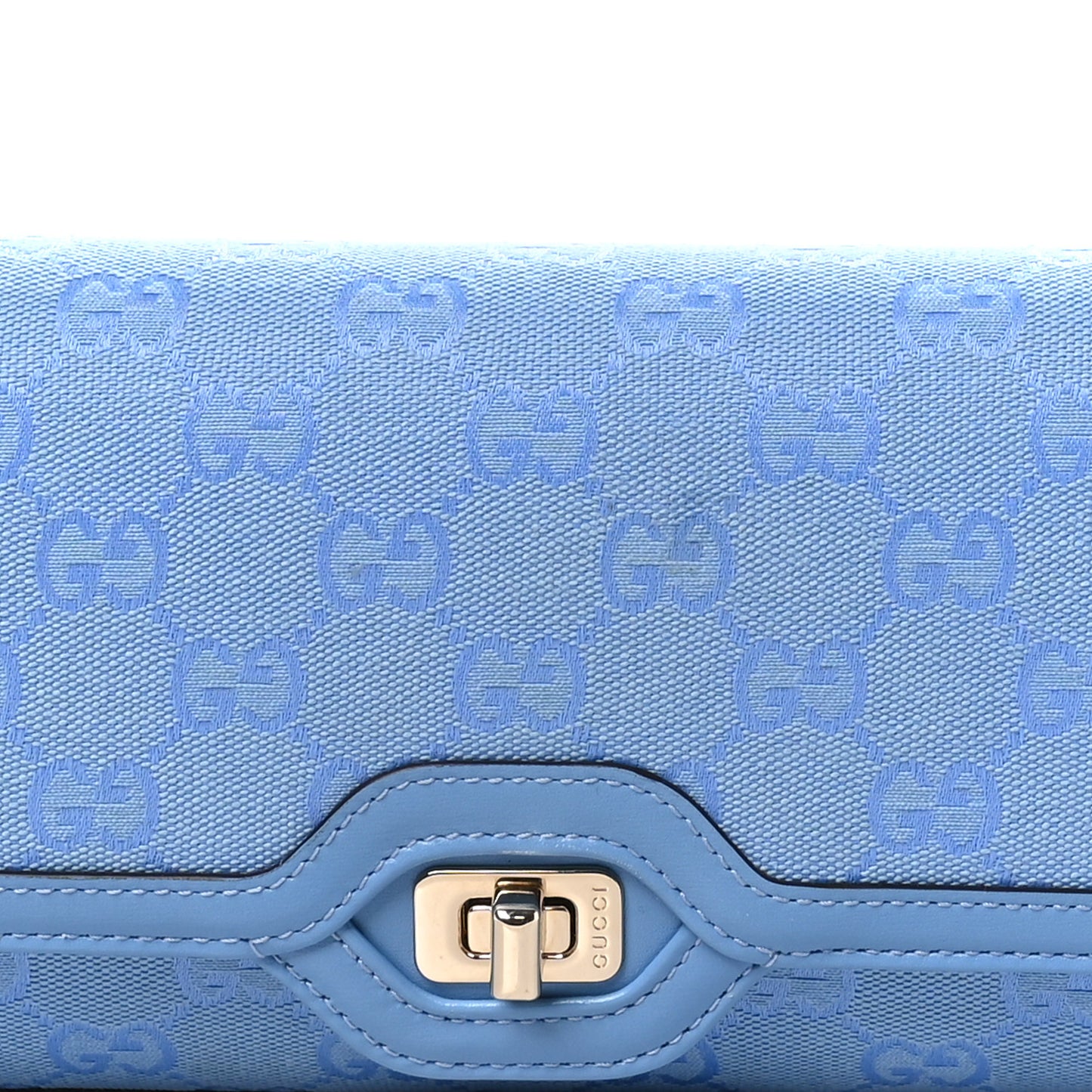 GG Monogram Textured Dollar Calfskin Small Luce Shoulder Bag Blue