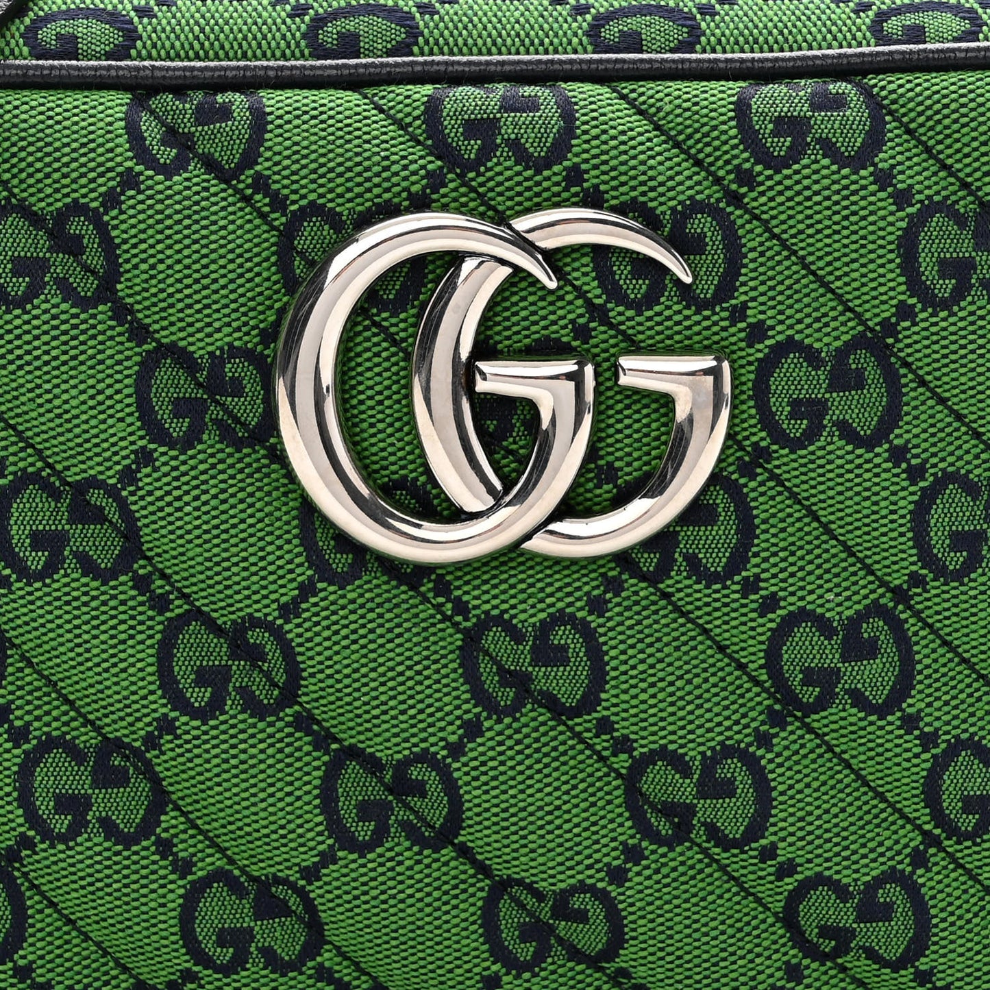Monogram Multicolor Matelasse Diagonal Small GG Marmont Chain Shoulder Bag Green Blue