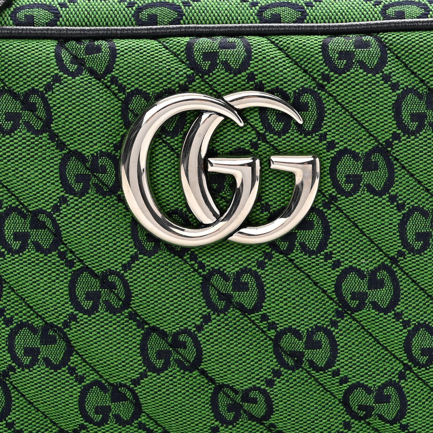 Gucci Monogram Multicolor Matelasse Diagonal Small GG Marmont Chain Shoulder Bag Green Blue 8 of 10