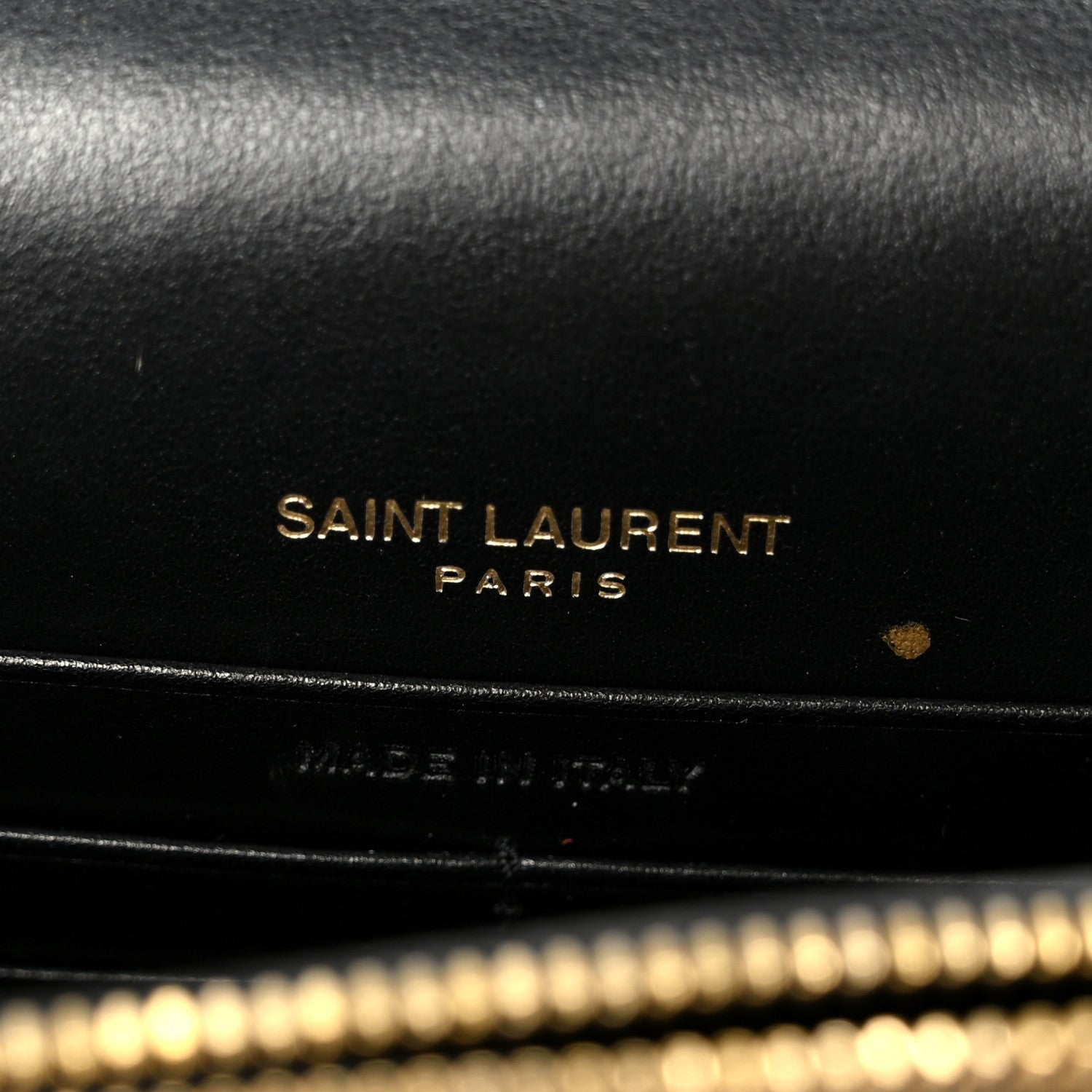 Saint Laurent Coated Bark Calfskin Sunset Chain Wallet Black 6 of 9