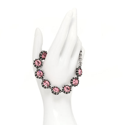 Gucci Crystal Metal Feline Bracelet Silver Pink 2 of 5