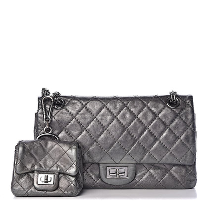 Chanel Metallic Aged Calfskin Quilted 2.55 Reissue 225 Flap Dark Silver 1 of 16