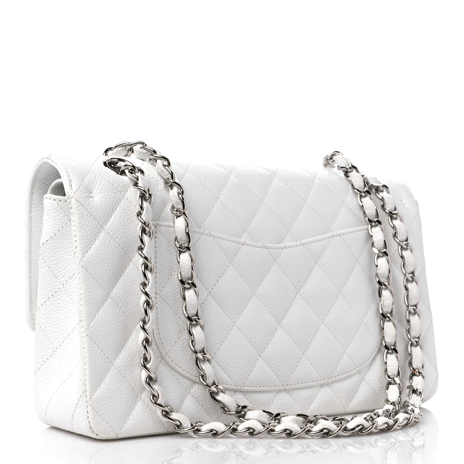 Chanel Caviar Quilted Medium Double Flap White 3 of 11