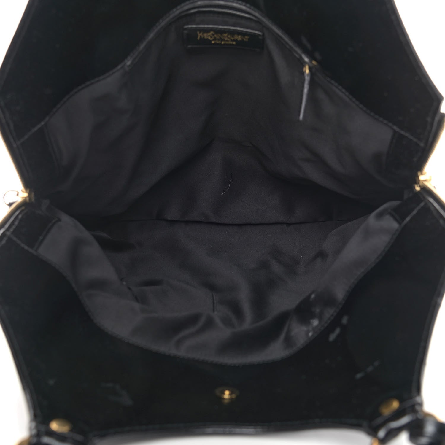 Saint Laurent Patent Crocodile Embossed Tribute Tote Black 5 of 13