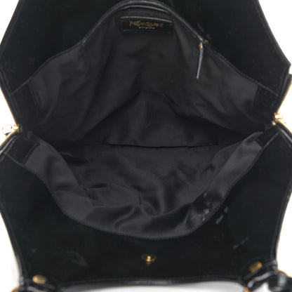 Saint Laurent Patent Crocodile Embossed Tribute Tote Black 5 of 13
