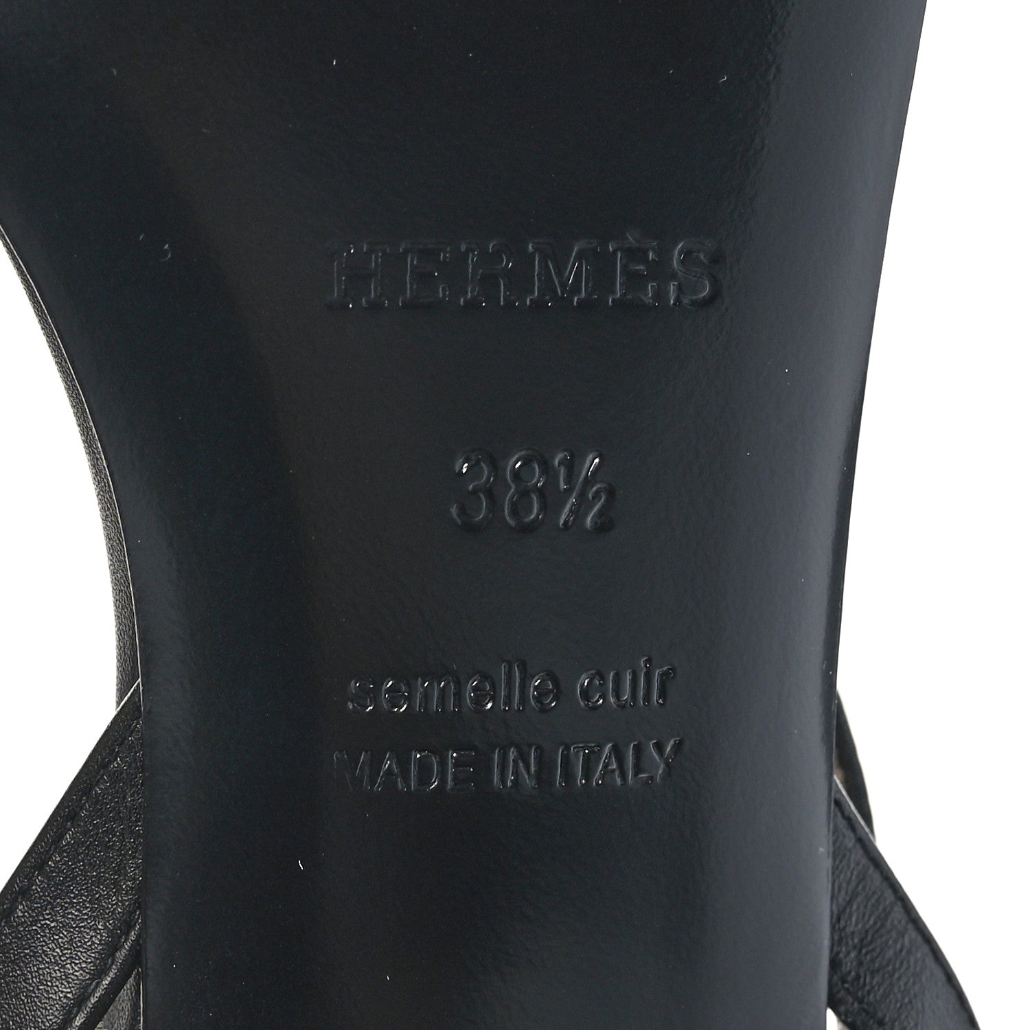 Hermes Calfskin Anthinea Sandals 38.5 Black 8 of 8