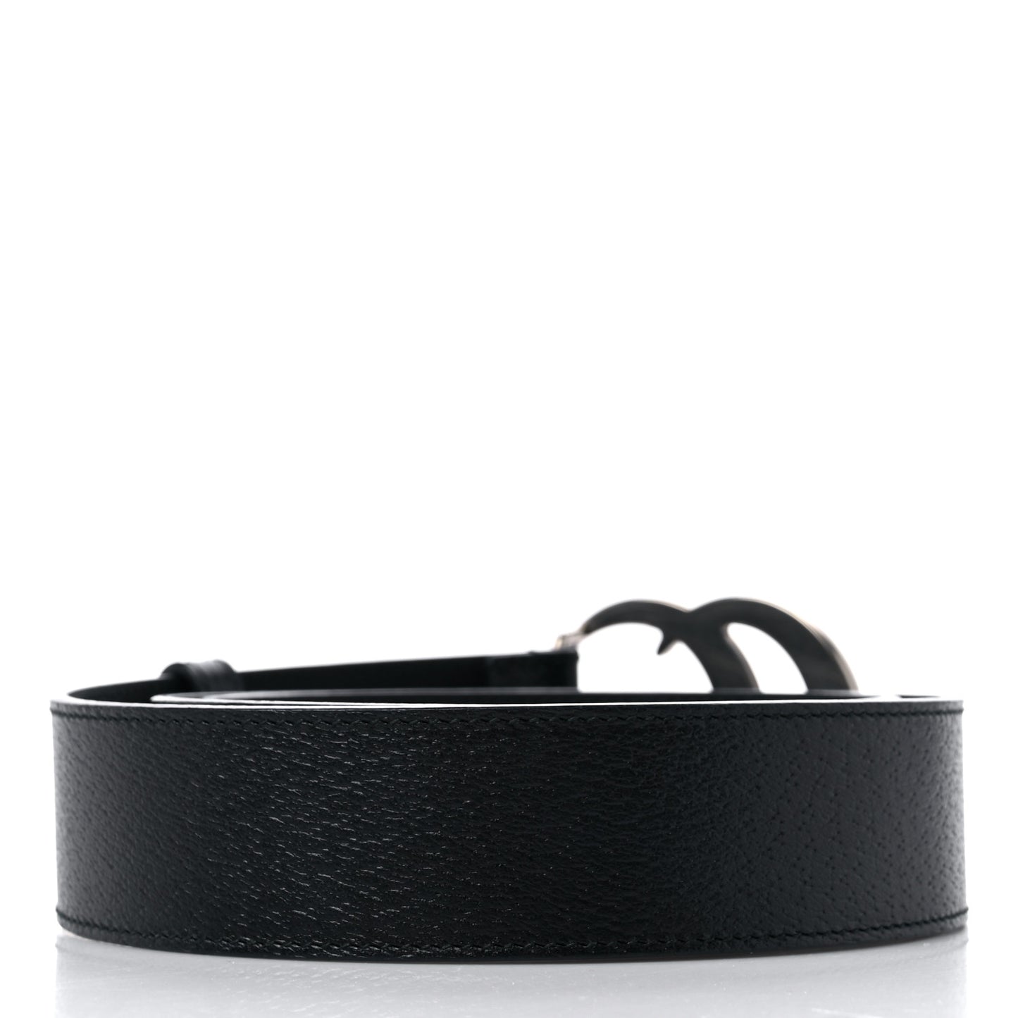 Textured Dollar Calfskin Nickel Double G 40mm Belt 95 38 Black