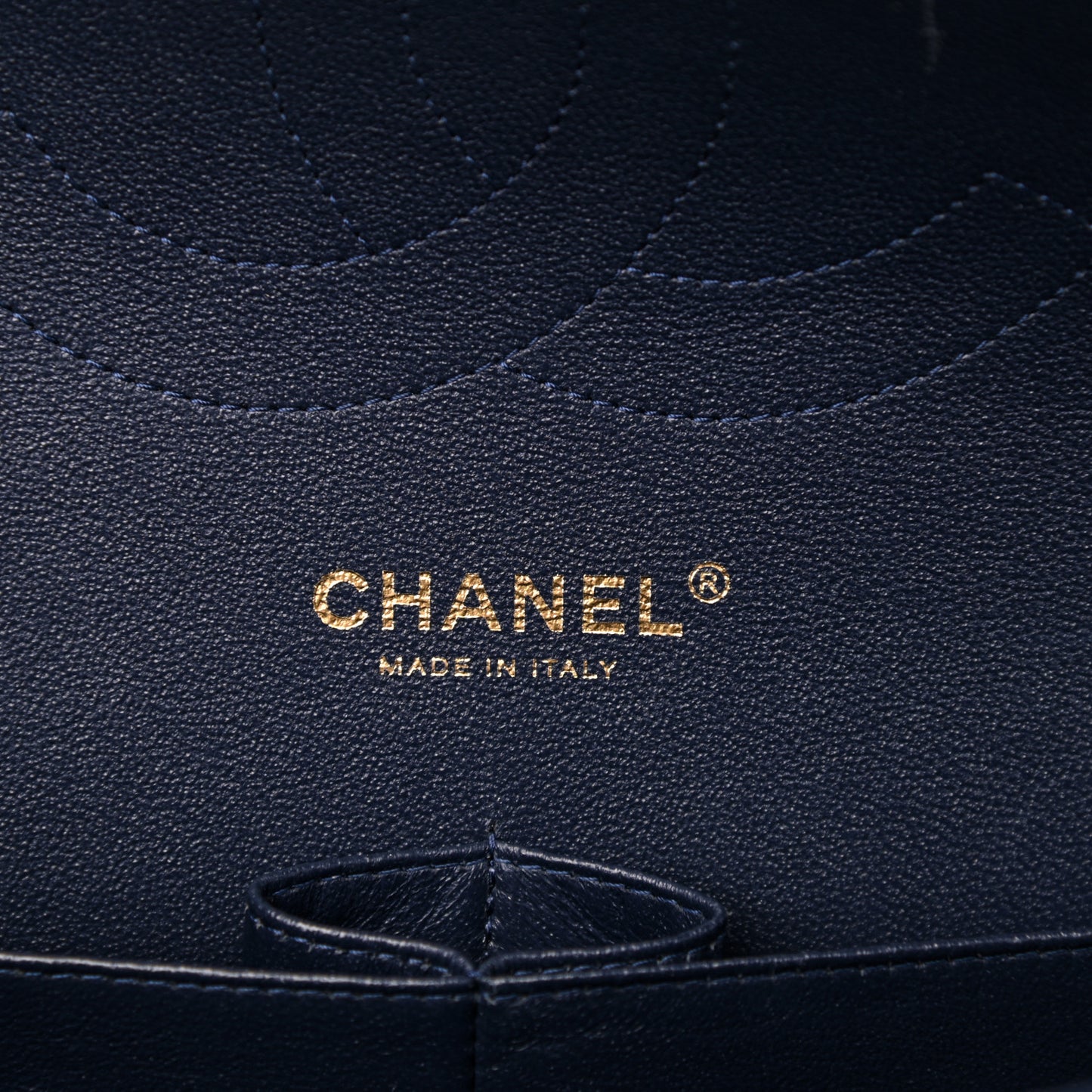 Lambskin Quilted Jumbo Double Flap Navy Blue