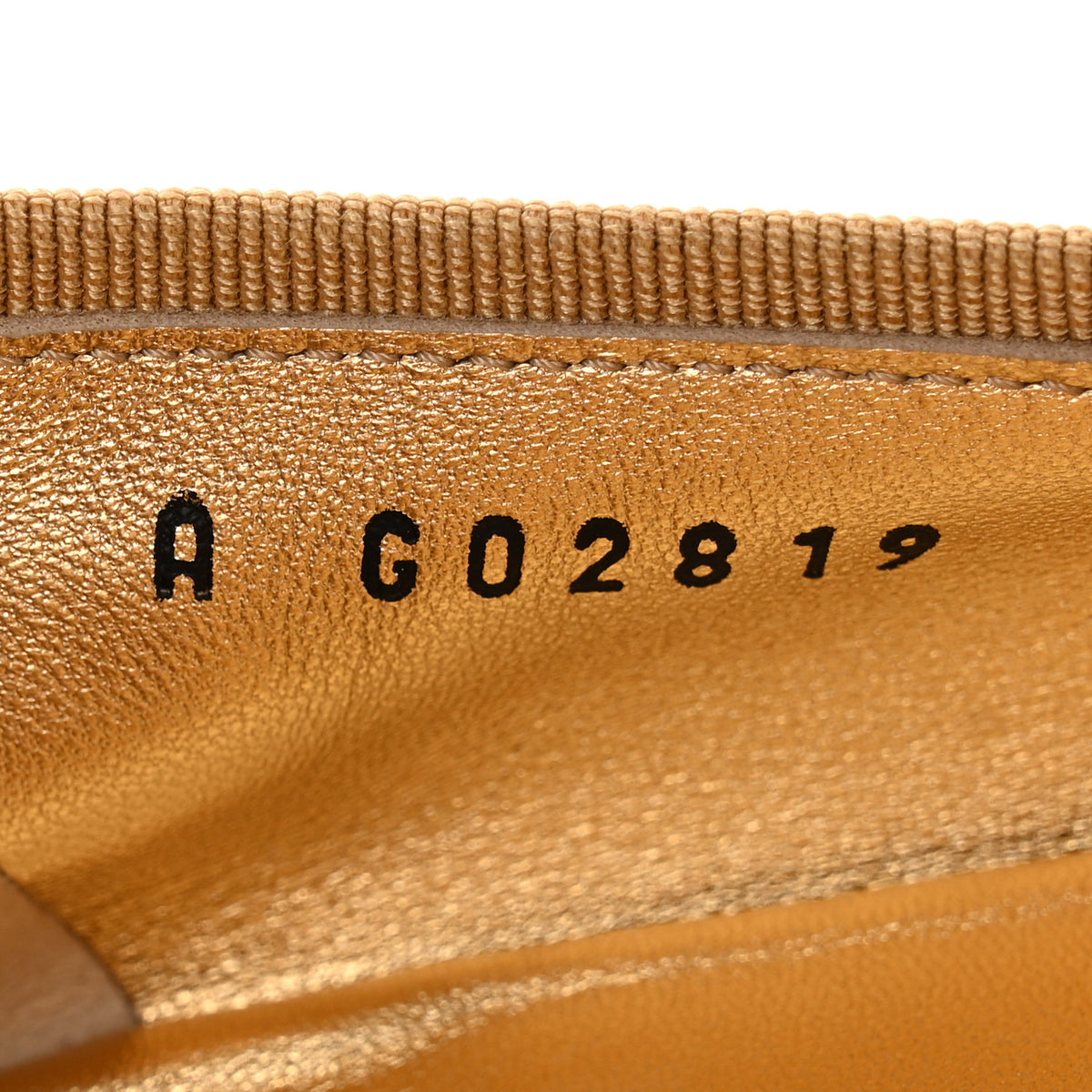 Metallic Laminated Lambskin Grosgrain CC Cap Toe Ballerina Flats 38 Dark Gold Black
