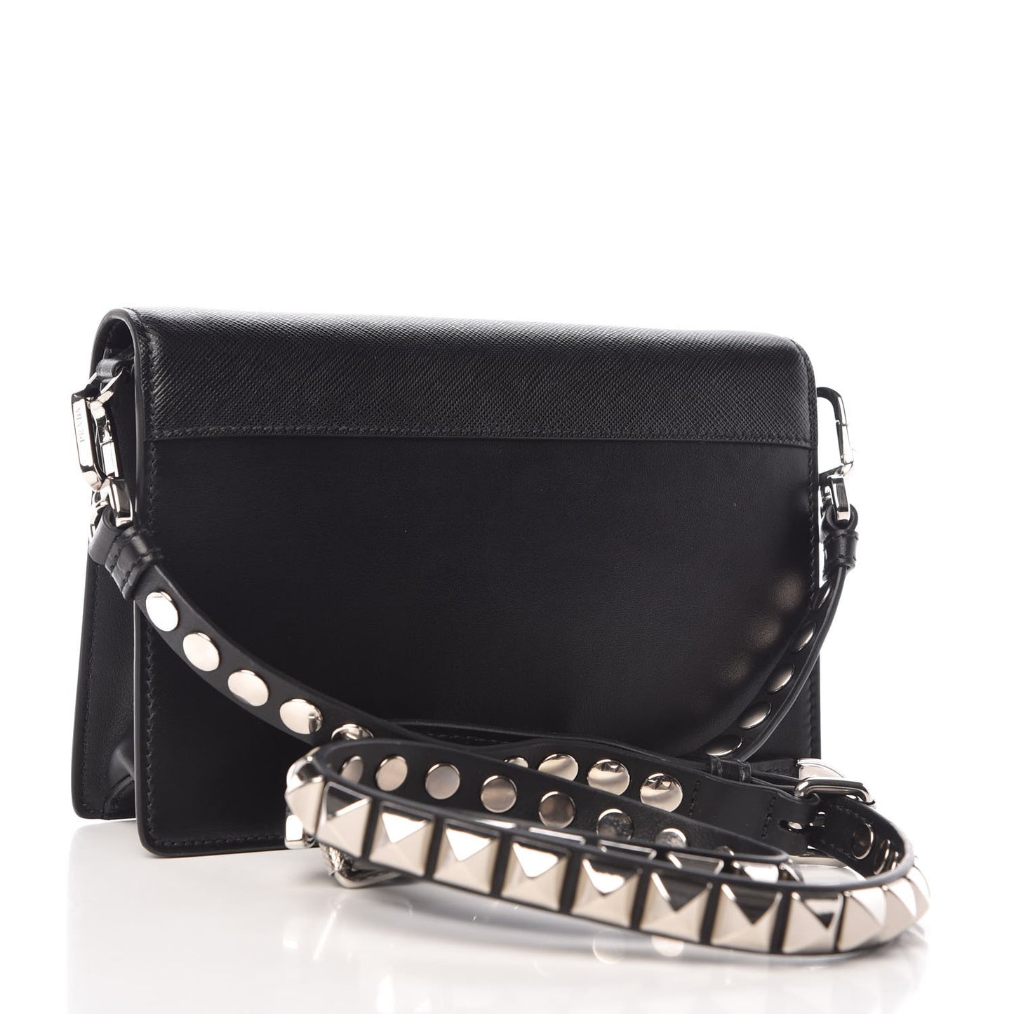 City Calfskin Saffiano Racing Logo Elektra Shoulder Bag Black Verde