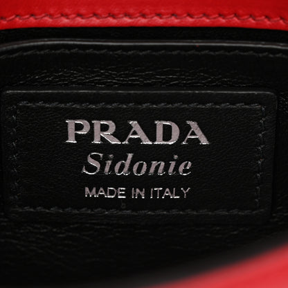 Prada City Calfskin Sidonie Convertible Chain Bag Rosso Black 5 of 9